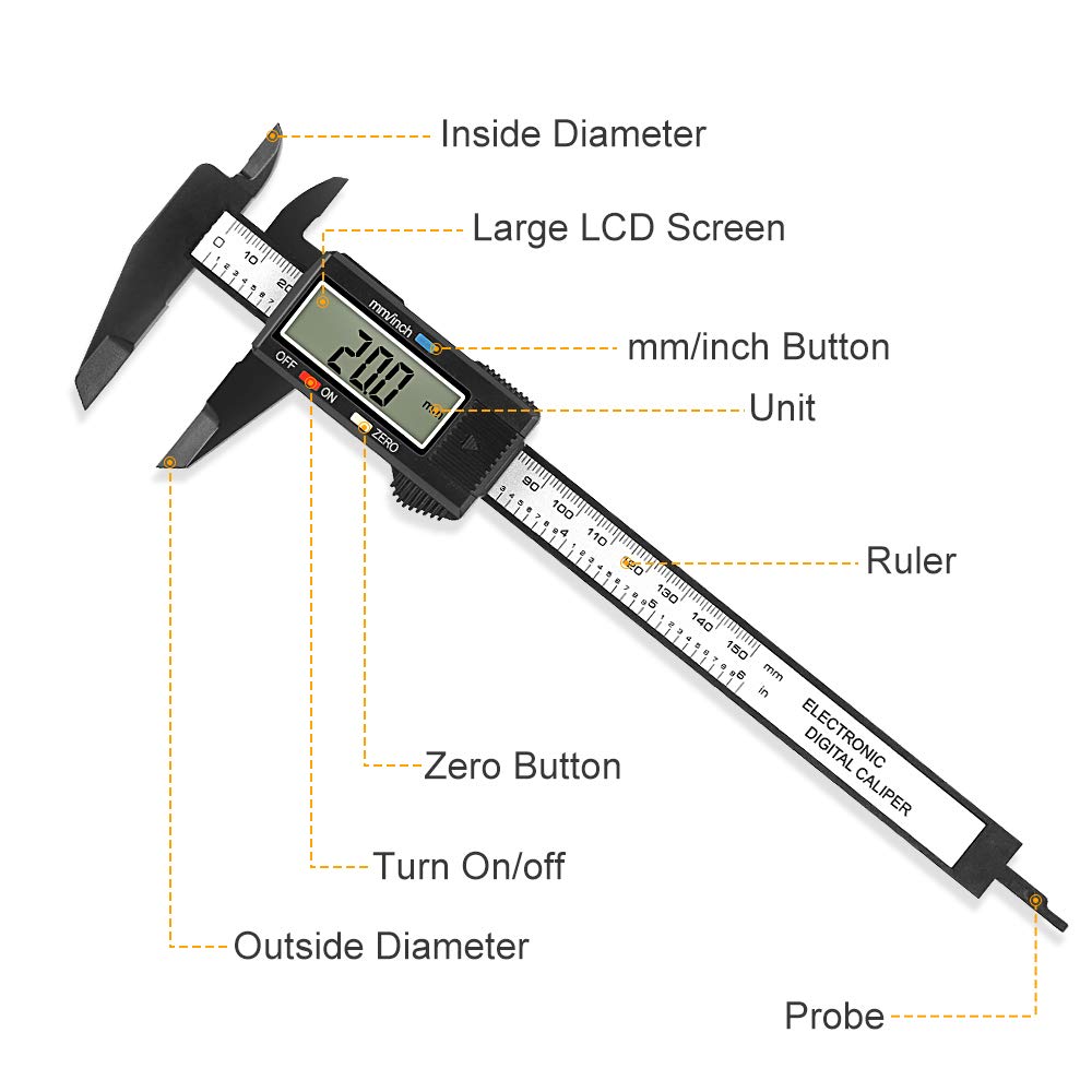 Digitaler Messschieber 0–150 mm mit LCD-Display – Zoll- und Millimeteranzeige